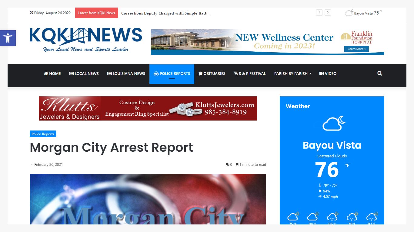 Morgan City Arrest Report – KQKI News